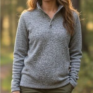 Redhead Bighorn Long Sleeve Henley Pullover Heather Grey Size Medium EUC